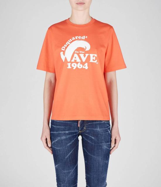  디스퀘어드2 반팔 티셔츠 Dsquared2 로고 티셔츠 파라다이스 핑크