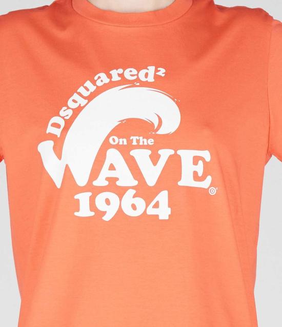  디스퀘어드2 반팔 티셔츠 Dsquared2 로고 티셔츠 파라다이스 핑크 - DSQUARED2