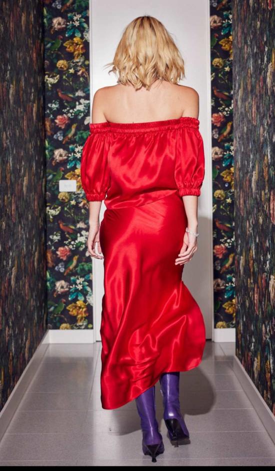  Lindsay Nicholas New York 롱 스커트 린지 니콜라스 뉴욕 실크 슬릿 스커트 - OTHER BRANDS