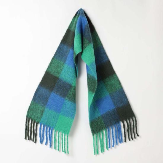 Vismaya 머플러/스카프 비스마야 브러시드 체크 프린트 스카프 블루 그린 - OTHER BRANDS