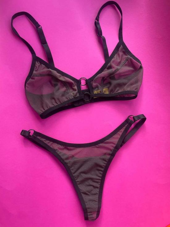  Kayleigh Peddie 브라 케일레이 페디 에반 메쉬  (링 포함) 차콜/블랙 - OTHER BRANDS