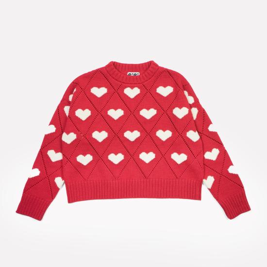  지지 니트웨어 가디건 러브 스웨터 - GIGI KNITWEAR