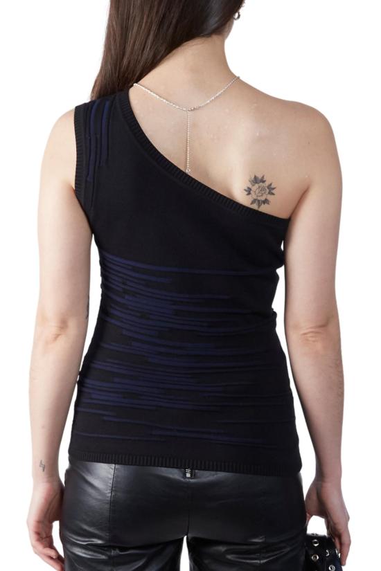  팡 뉴욕 민소매 티셔츠 팡 NYC 아날로그 원숄더 탑 블랙/블루 - FANG NYC