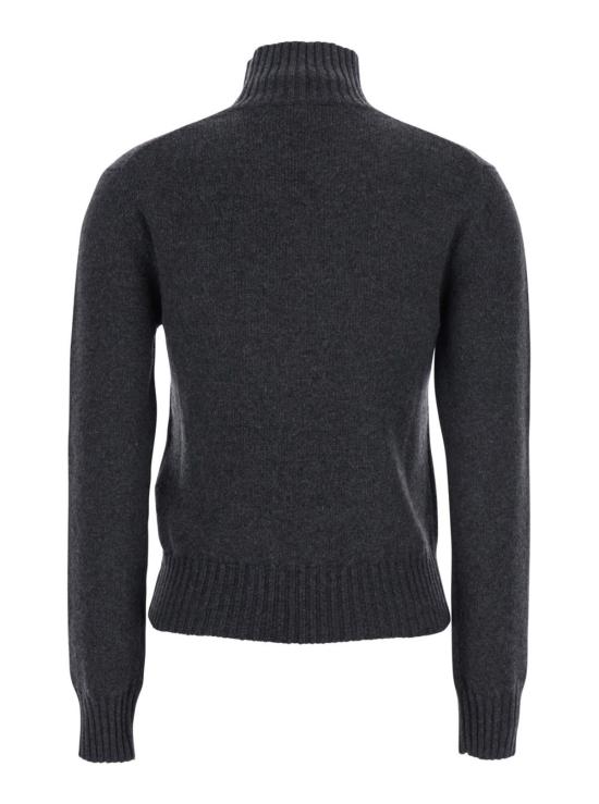  아미 터틀넥 알렉상드르 마티우시 캐시미어 그레이 색상 골지 트리밍  스웨터 - AMI