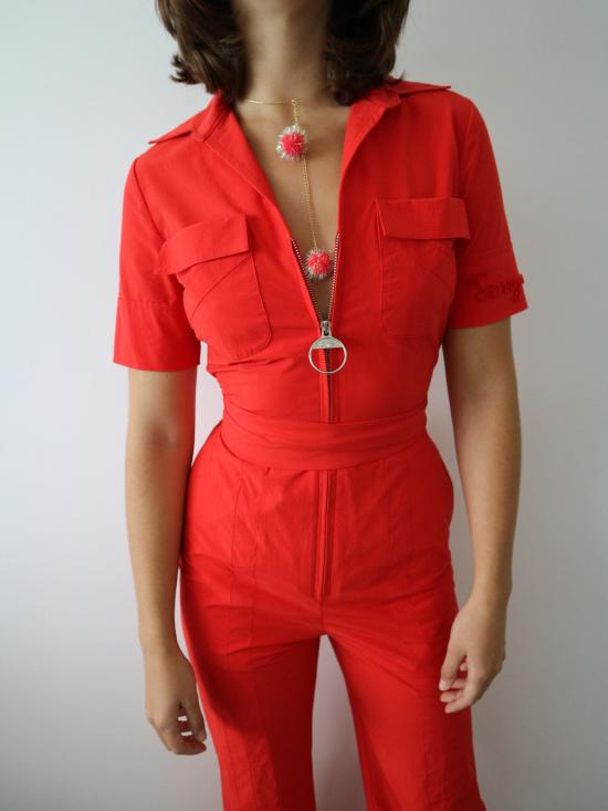  카이 인티메이츠 점프수트 Kye 70년대  레드 - KYE INTIMATES