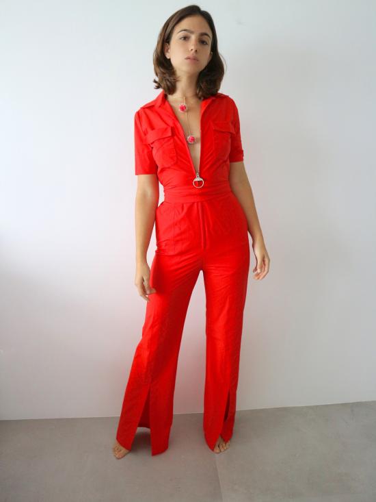  카이 인티메이츠 점프수트 Kye 70년대  레드