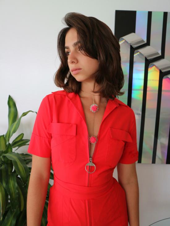  카이 인티메이츠 점프수트 Kye 70년대  레드 - KYE INTIMATES