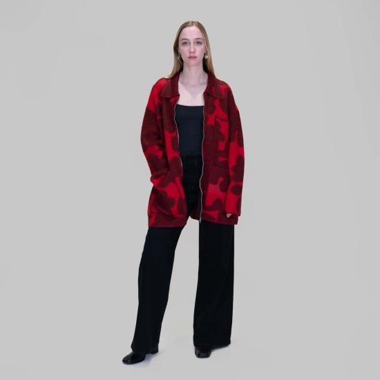  모즈 모즈 자켓 모즈모즈 펠트 여행용 재킷 (빨간색) - MOZH MOZH