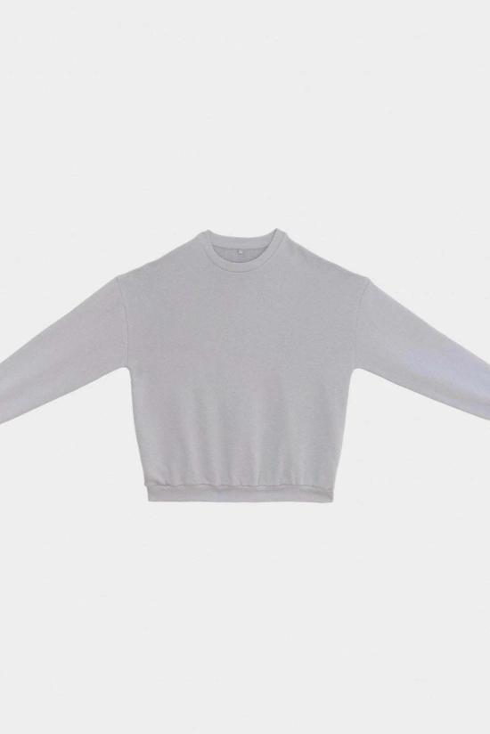  베이스레인지 스웨터 림 스웨트셔츠 화이트스톤 블루 - BASERANGE