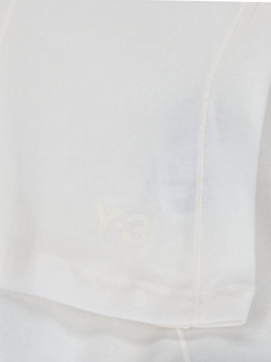  와이쓰리 반팔 티셔츠 Y3 로고 슬림핏 티셔츠 (오프화이트) - Y-3