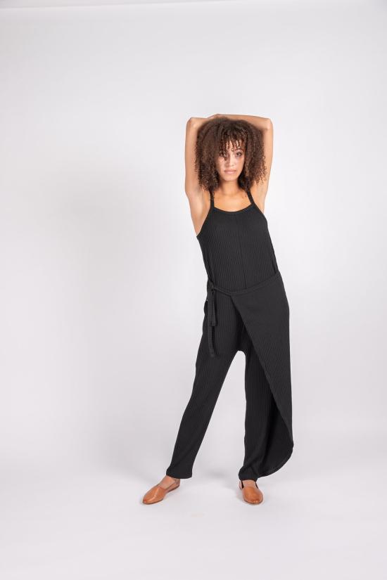  리타 점프수트 로우 리나 니트  블랙 - RITA