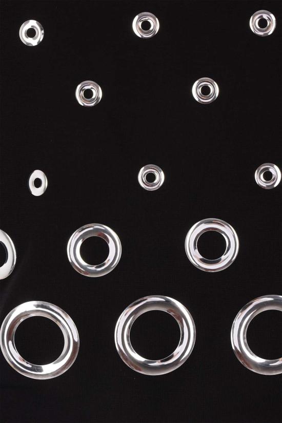  파코라반 민소매 티셔츠 라반 저지 크롭탑 (아일렛 디테일, 블랙) - PACO RABANNE