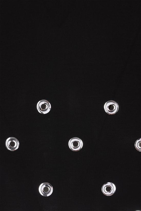  파코라반 민소매 티셔츠 라반 저지 크롭탑 (아일렛 디테일, 블랙) - PACO RABANNE