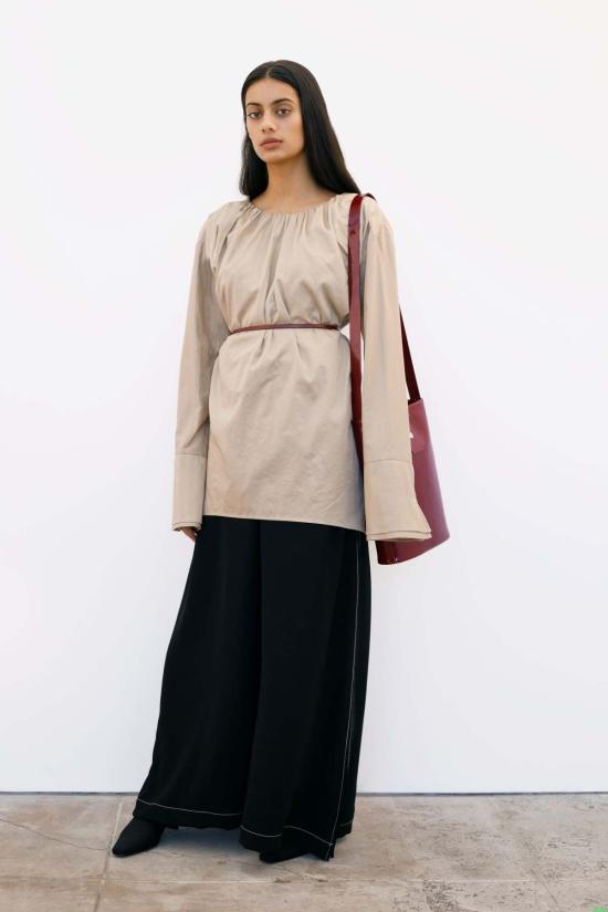  Pari Desai 블라우스 파리 데사이 사피 버튼다운 셔츠 베이지