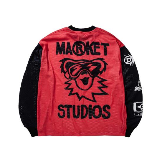  마켓 긴팔 티셔츠 Gd X  모토 저지 - MARKET