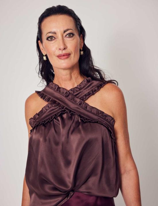  린제이 니콜라스 뉴욕 블라우스 린지 니콜라스 뉴욕 재키 크리스 크로스 탑 - LINDSAY NICHOLAS NEW YORK