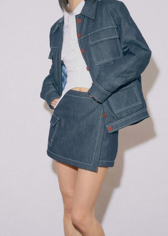  오세븐데이즈 데님 스커트 오 세븐 데이즈 픽 포켓 스커트 - OHSEVENDAYS