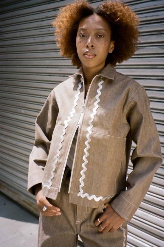  카린 데님 자켓 칼린 링 지퍼 재킷 실버 릭랙 재킷