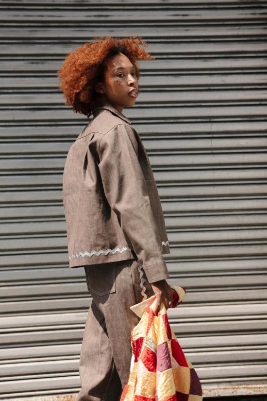  카린 데님 자켓 칼린 링 지퍼 재킷 실버 릭랙 재킷 - CARLEEN