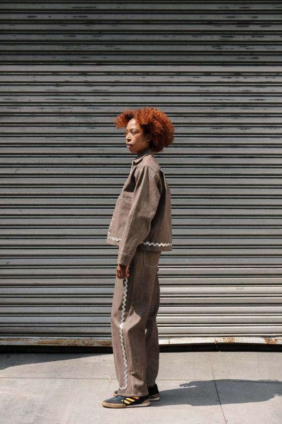  카린 데님 자켓 칼린 링 지퍼 재킷 실버 릭랙 재킷 - CARLEEN