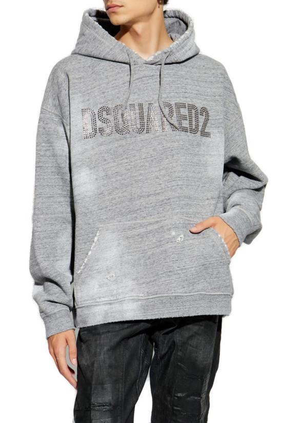  디스퀘어드2 긴팔 티셔츠 Dsquared2 코튼 스웨트셔츠 그레이 - DSQUARED2