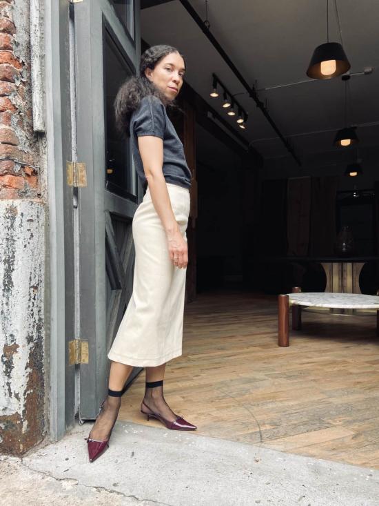  Yesaet 반팔 티셔츠 예사엣 삼라 크루넥 탑