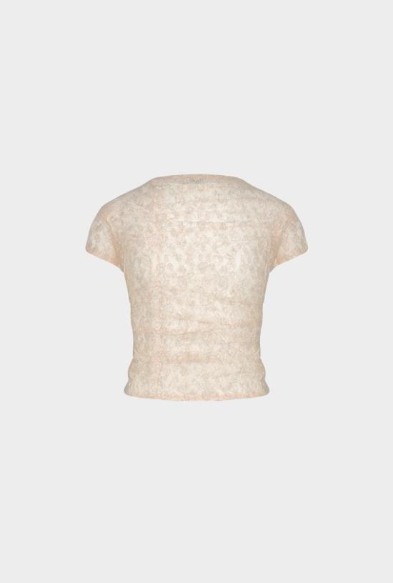  샘디 블라우스 사엠디 메탈릭 레이스 탑 - SAEMDI