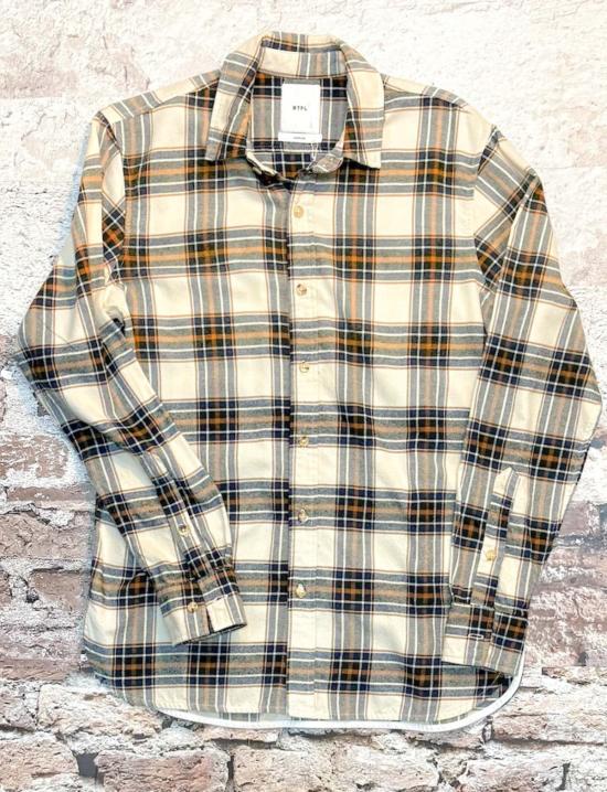  비티에프엘 긴팔 셔츠 Btfl 스탠다드  블루 크림 체크