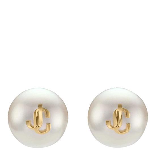  지미추 이어링 비쥬 화이트 메탈 스터드