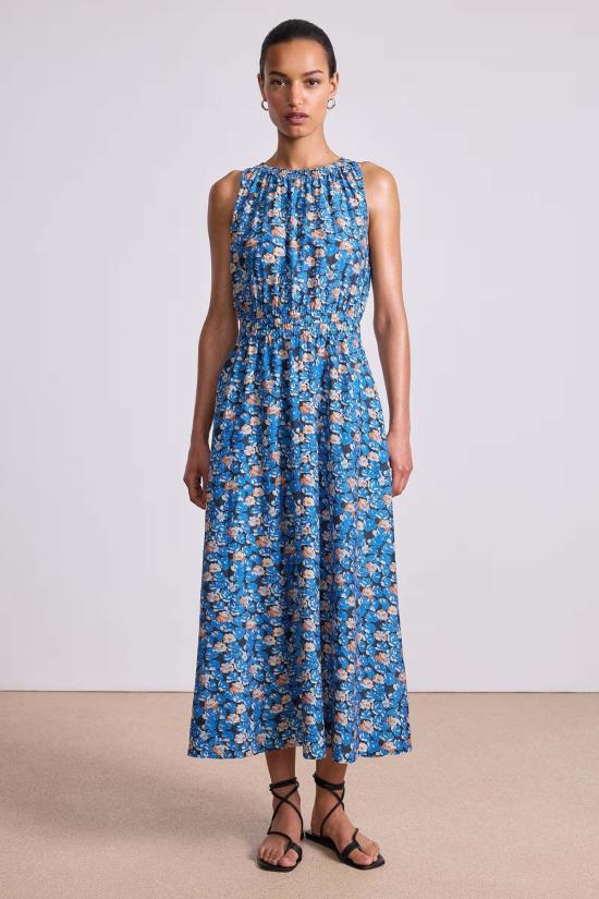  어피스 어파트 롱 원피스 Apiece Apart Bali 탱크 드레스 플로렛 블루 - APIECE APART