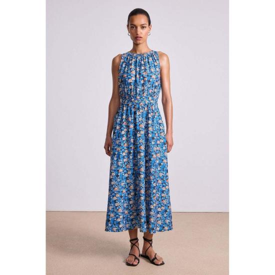  어피스 어파트 롱 원피스 Apiece Apart Bali 탱크 드레스 플로렛 블루