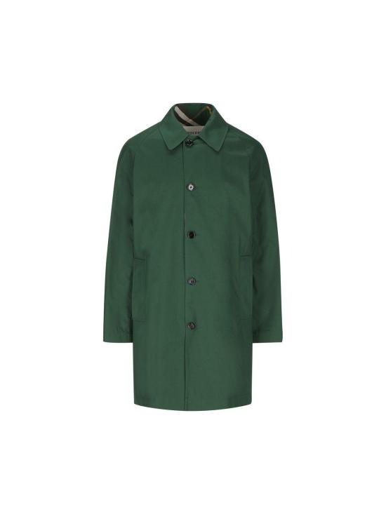  버버리 코트 양면 체크 버튼 카  그린