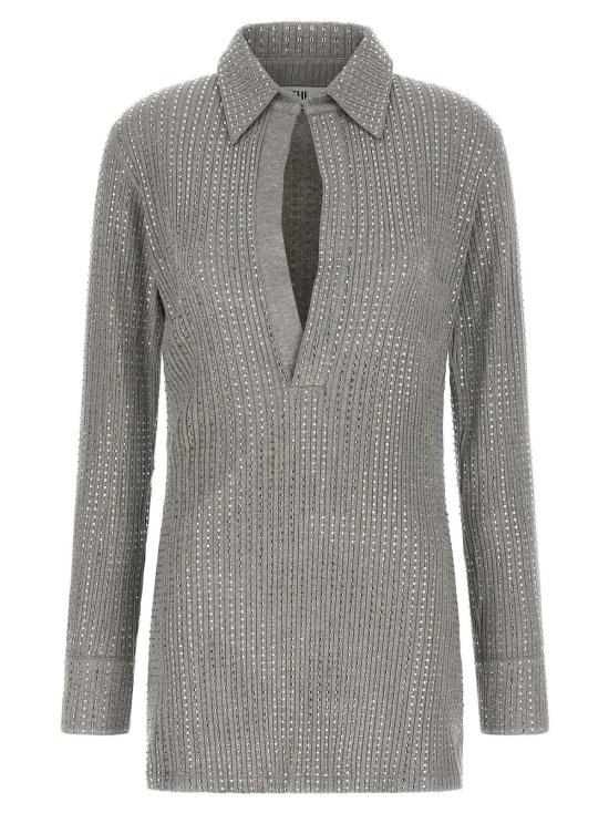  디 아티코 숏 원피스 아티코 라인스톤 드레스 그레이