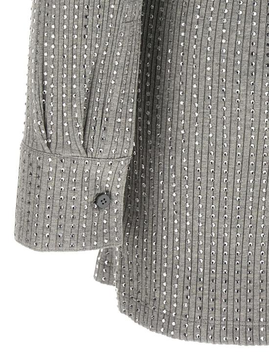  디 아티코 숏 원피스 아티코 라인스톤 드레스 그레이 - THE ATTICO
