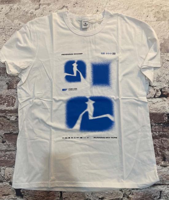  Reigning Champ 반팔 티셔츠 현 챔피언 라이트급 저지 믹스테이프 티셔츠 화이트