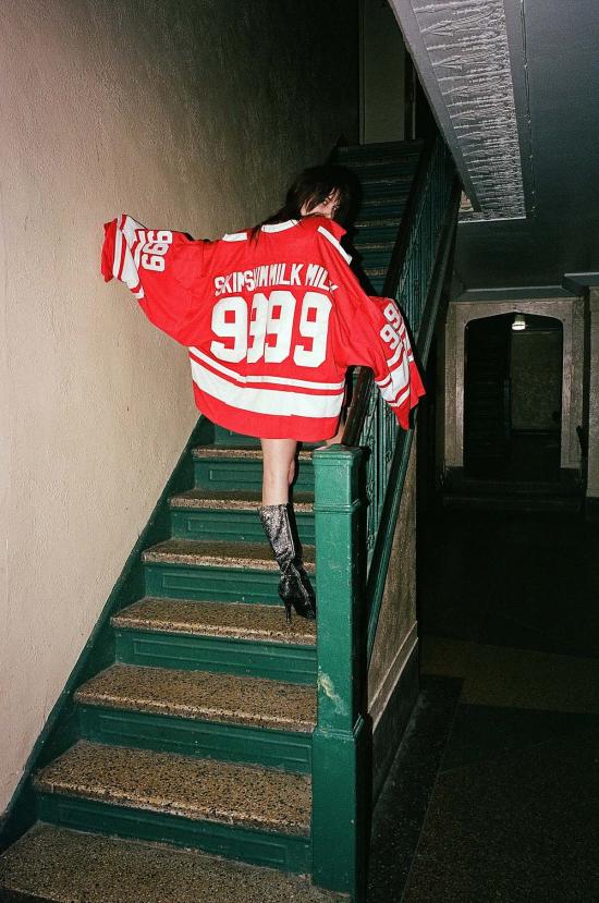  Skim Milk I WHOLE 긴팔 티셔츠 탈지유 Cccccpcp 하키 저지 레드 - OTHER BRANDS