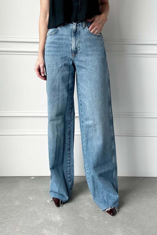  아모 데님 데님 팬츠 프리다 하이라이즈 와이드 레그 진 - AMO DENIM