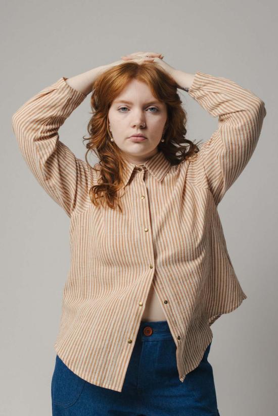  Pamut Apparel USA 셔츠 Pamut Apparel Usa Celine 핸드우븐 코튼 셔츠