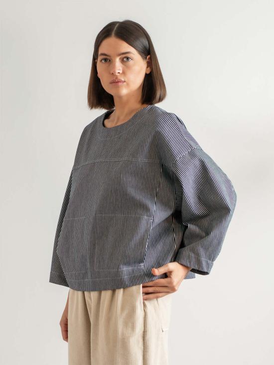  A B E L I N E 튜닉 아벨린 철도 스트라이프 캔버스 - OTHER BRANDS