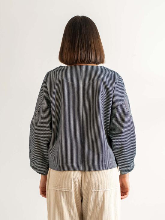  에블린 튜닉 아벨린 철도 스트라이프 캔버스 - A B E L I N E