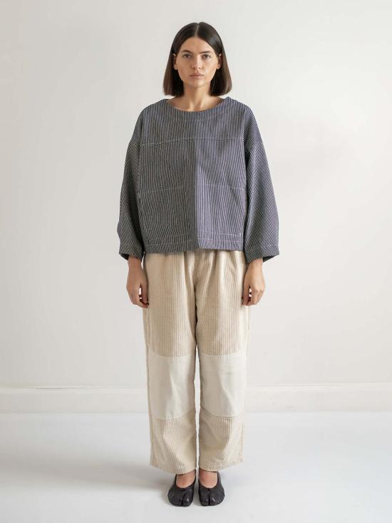  에블린 튜닉 아벨린 철도 스트라이프 캔버스 - A B E L I N E