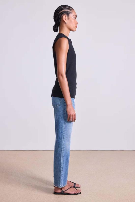  어피스 어파트 민소매 티셔츠 어피스 아파트 포르테 티셔츠 블랙 - APIECE APART