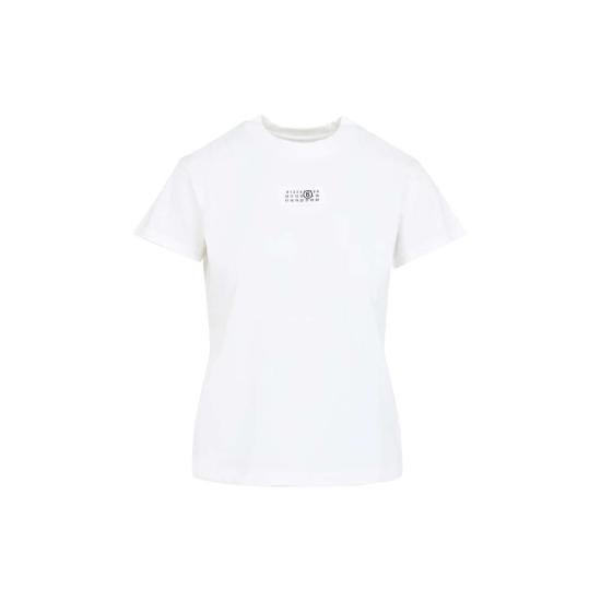  MM6 메종마르지엘라 반팔 티셔츠 Mm6 메종 마르지엘라 코튼 티셔츠 오프 화이트 - MM6 MAISON MARGIELA