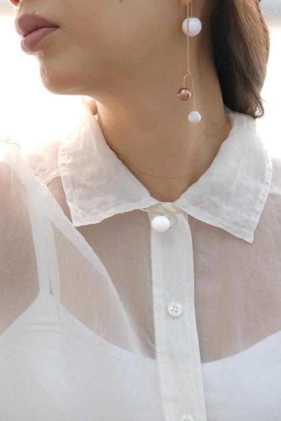  주주메이드 이어링 진주 스윙  골드