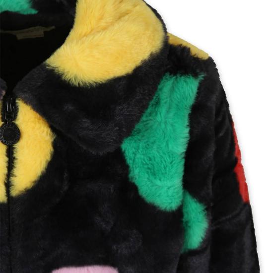  [키즈] 스텔라 맥카트니 자켓 스텔라 매카트니 키즈 페이크 퍼 코트 블랙/멀티 - STELLA MCCARTNEY