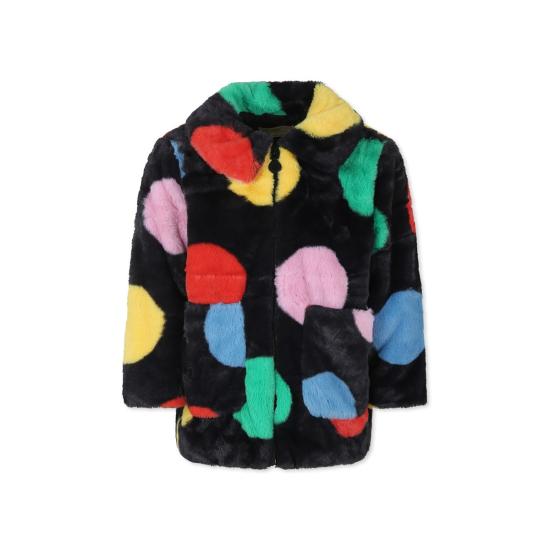  [키즈] 스텔라 맥카트니 자켓 스텔라 매카트니 키즈 페이크 퍼 코트 블랙/멀티
