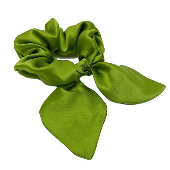  Krystell Barraza 헤어 액세서리 크리스텔 바라자 페리도트 실크 리본 스크런치