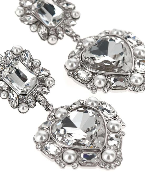  셀프 포트레이트 이어링 크리스탈 진주 하트형 귀걸이 - SELF PORTRAIT