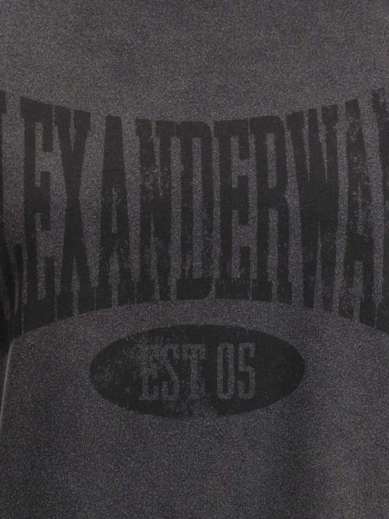  알렉산더 왕 반팔 티셔츠 그래픽 티셔츠 페이디드 블랙 - ALEXANDER WANG