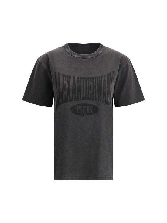  알렉산더 왕 반팔 티셔츠 그래픽 티셔츠 페이디드 블랙
